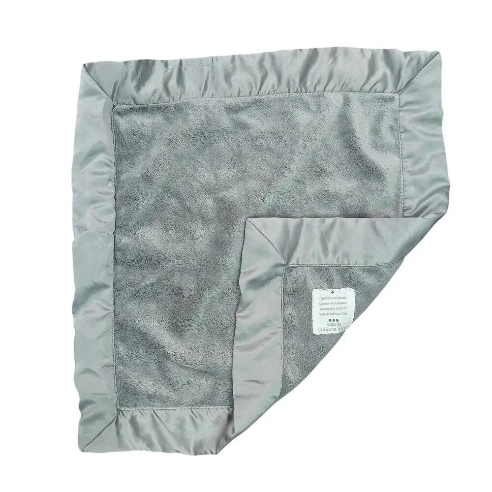 Carters Child of Mine Little Blanket Plush Soft Satin Trim Lovey Security Gray
